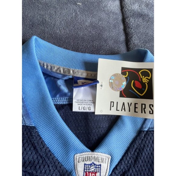 EDDIE GEORGE Tennessee TITANS Football REEBOK Replica LARGE Jersey NEW Blue NFL - Picture 5 of 6